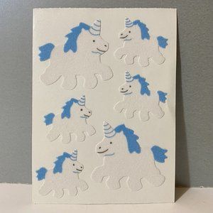 Vintage Sandylion Fuzzy Unicorn Stickers Maxi Sheet
